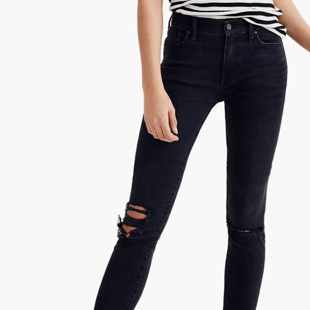 Madewell 9" High-Rise Skinny Jeans in Black Sea Size 26